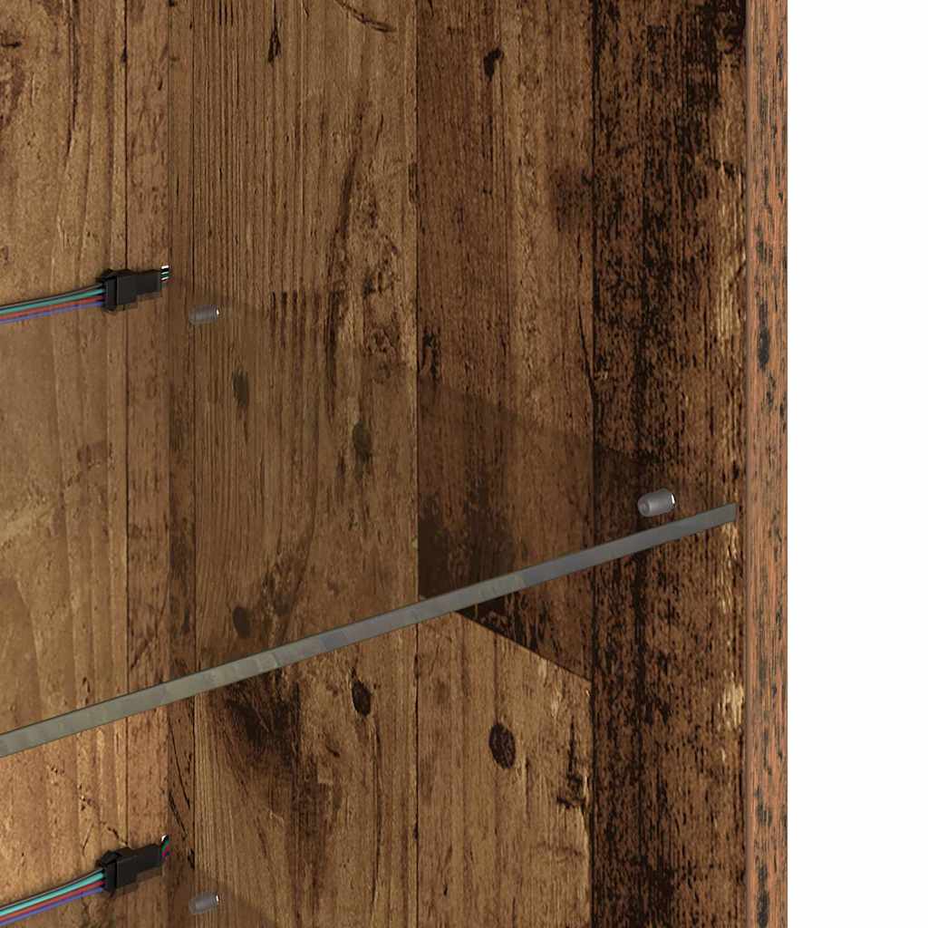 Væghængte TV skabe med LED 2 pcs Gammelt træ 30,5 x 30 x 90 cm
