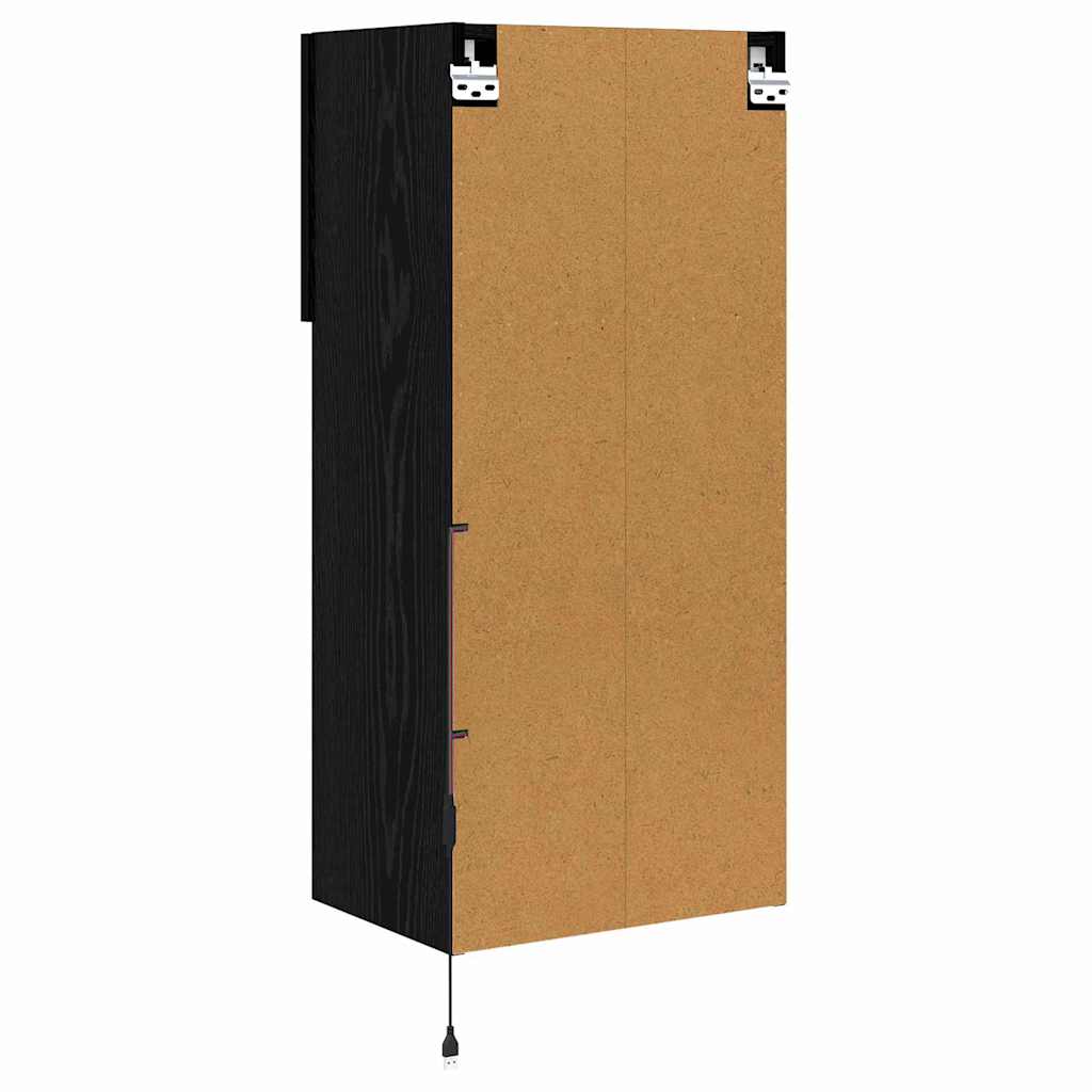 Væghængt TV Skab Sort eg 40,5 x 30 x 90 cm Konstrueret træ