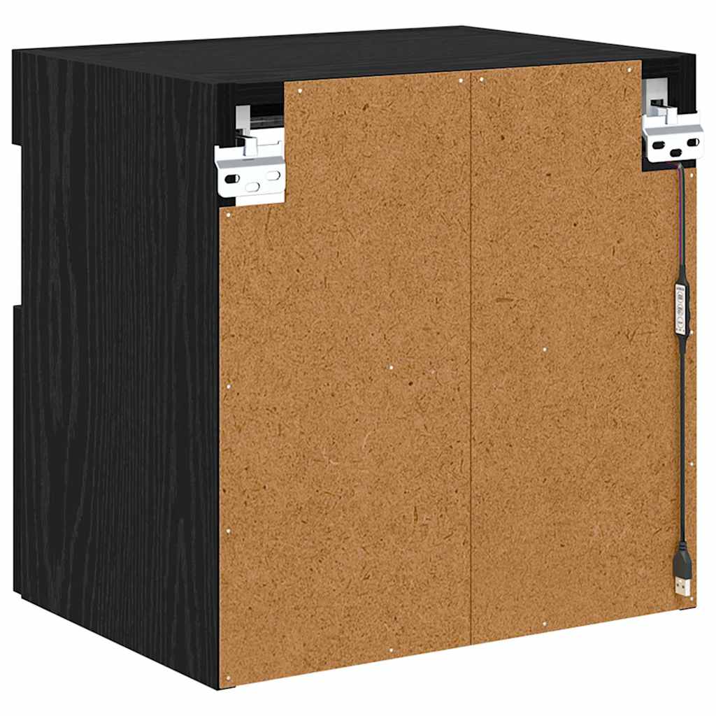 TV Væghylder 2 pcs Sort eg 40 x 30 x 40 cm Konstrueret træ