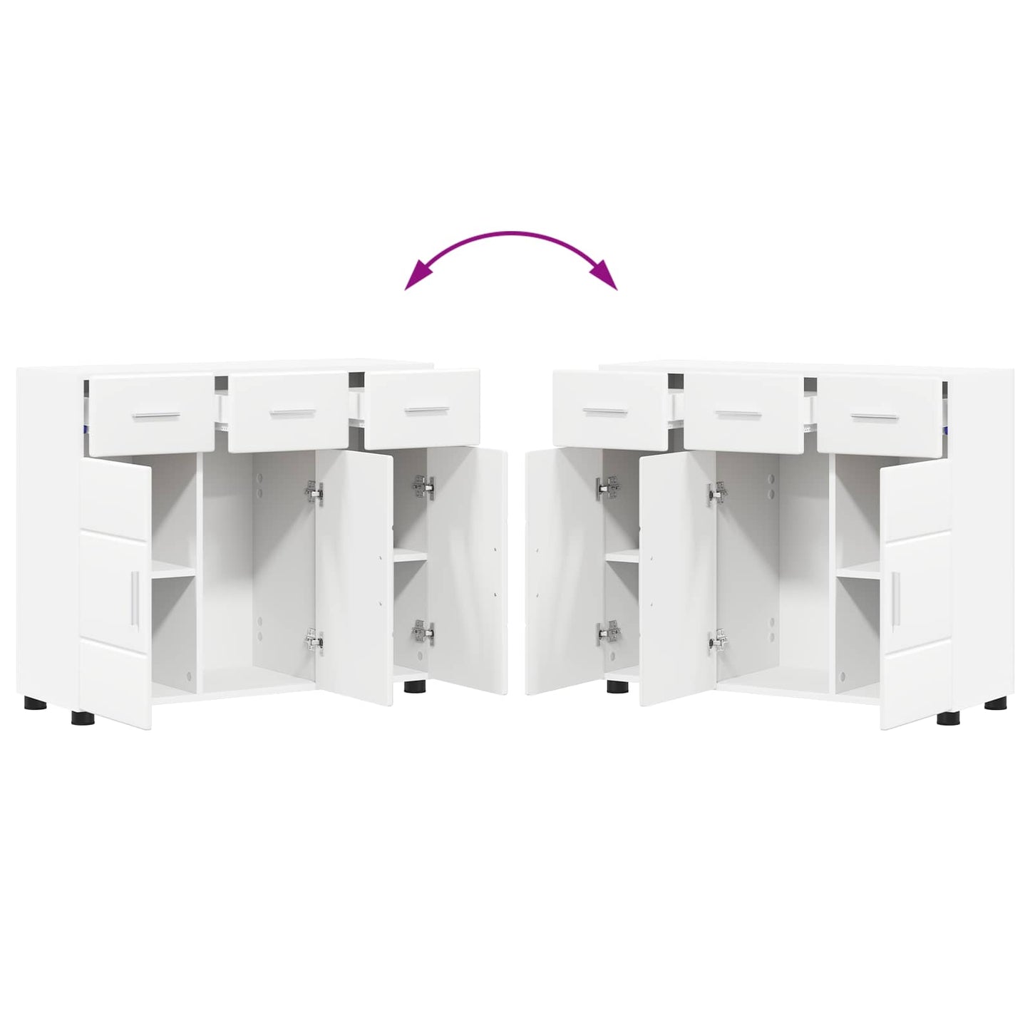 Sideboard FLORIN 88,5 x 30,5 x 73 cm Hvid Konstrueret træ