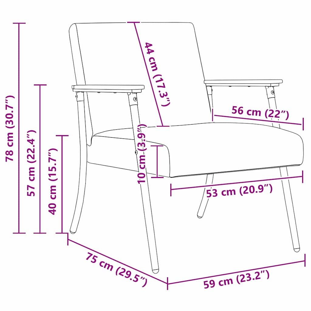 lænestol Vinrød Stof
