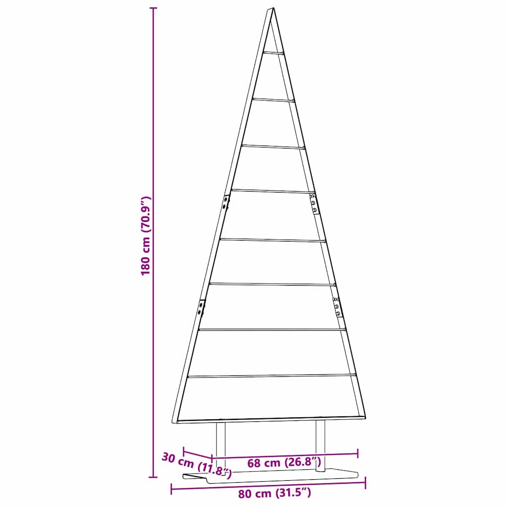 Metal juletræ med stativ Sort 180 cm Stål