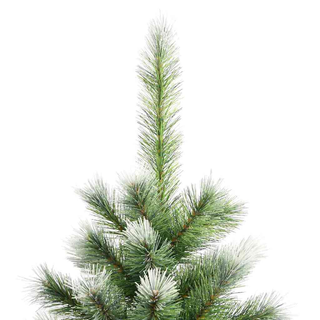 Kunstigt Hængslet Juletræ med Flocked Sne Grøn og hvid 150 cm