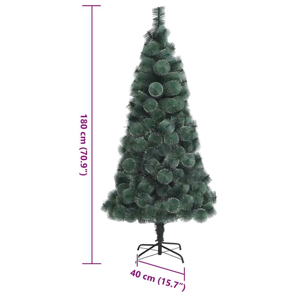 Kunstigt forudbelyst juletræ med 300 LED'er Grøn 180 cm PET