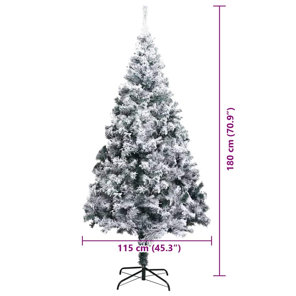 Kunstigt juletræ med stativ Hvid 180 cm PVC og Stål og Plastik