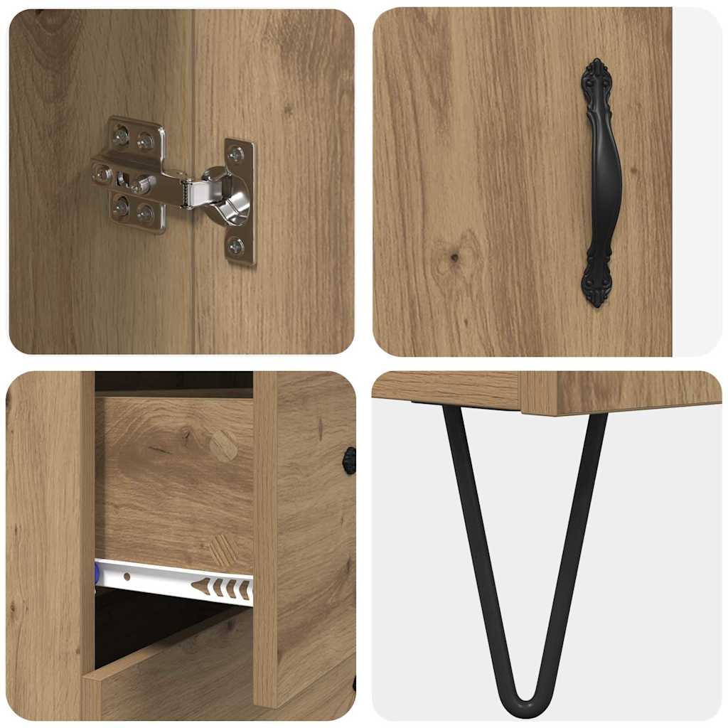 Highboard Artisan Egetræ 69,5 x 34 x 90 cm Konstrueret træ