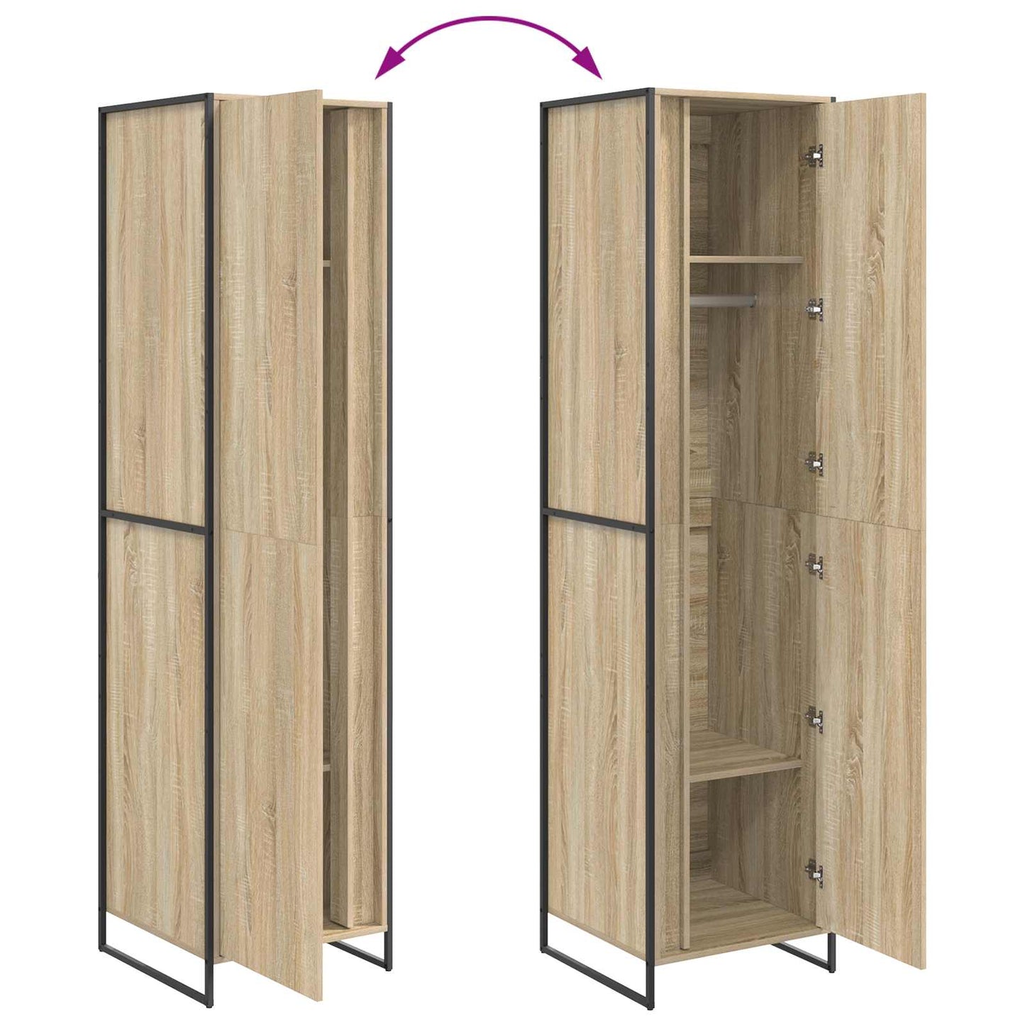 Warderobe med dør Sonoma 50 x 50 x 200 cm Konstrueret træ