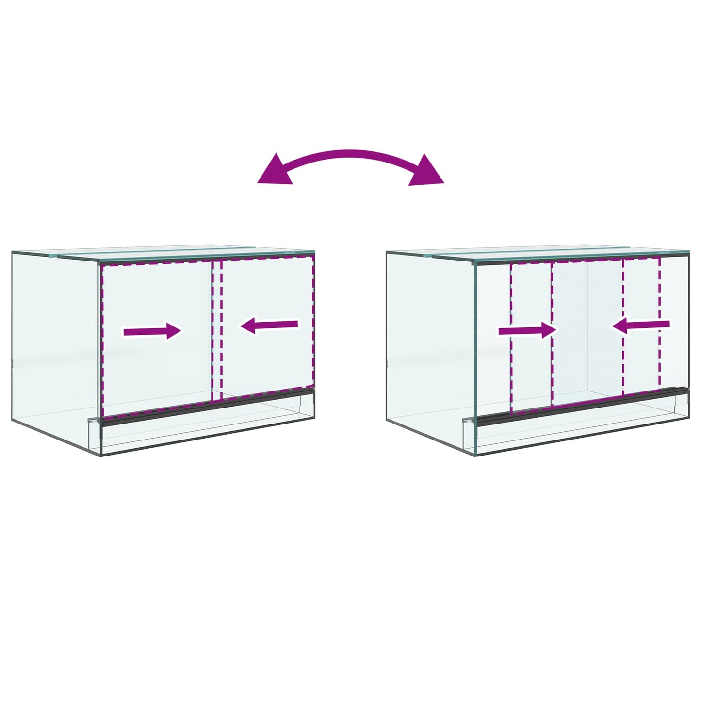 Terrarium med opbevaring Transparent 60 x 40 x 40 cm Glas