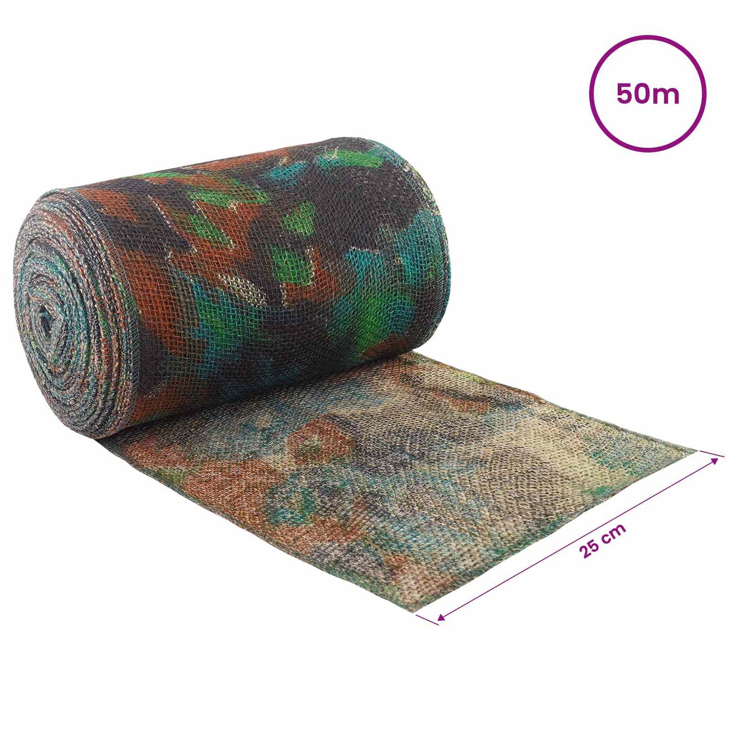 Jute Rulle Camouflage 25 x 5000 cm