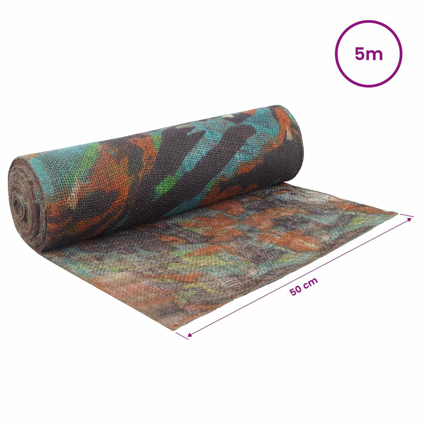 Jute Rulle Camouflage 50 x 500 cm