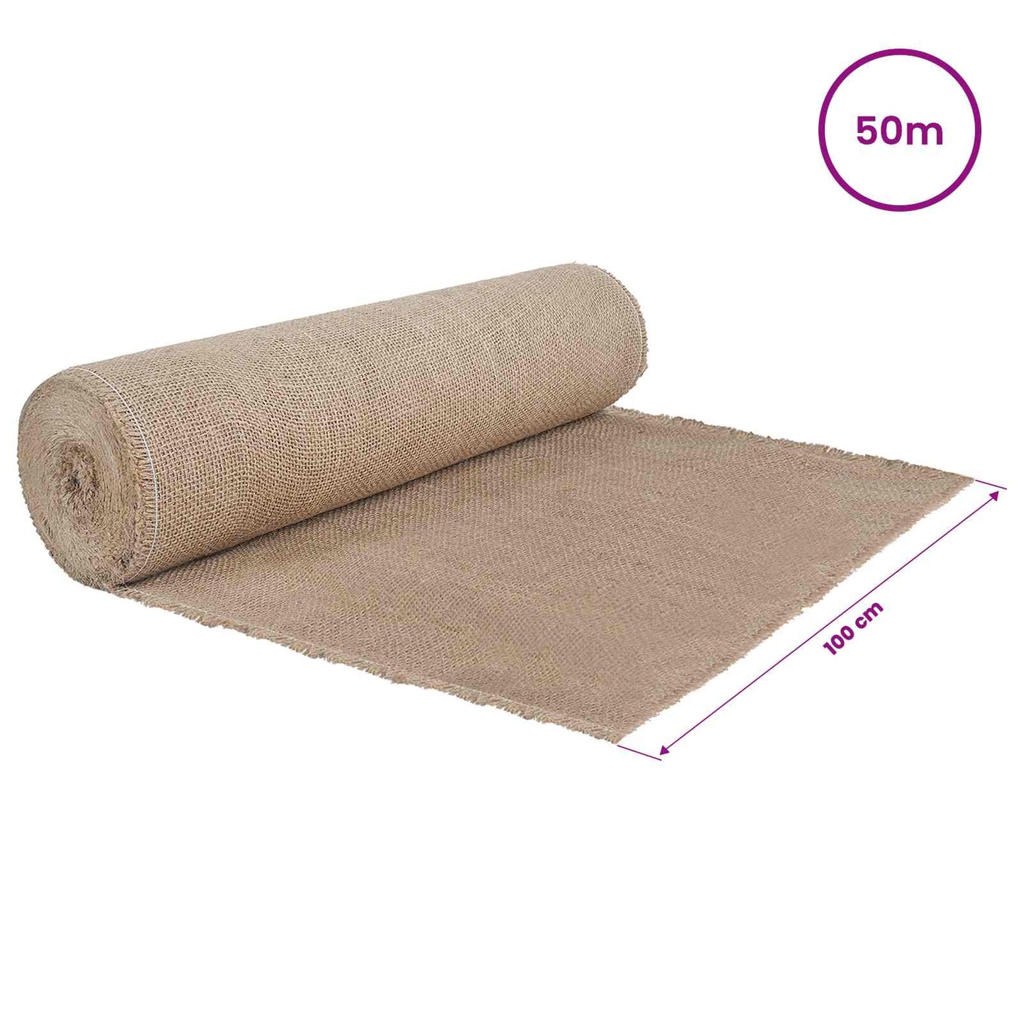 Jute Rulle Naturfarvet 100 x 5000 cm