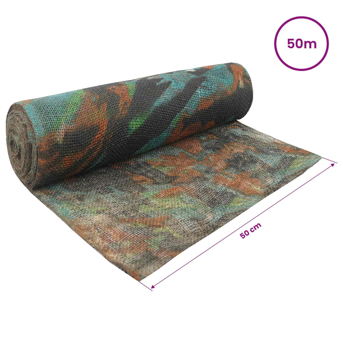 Jute Rulle 50 x 5000 cm Camouflage