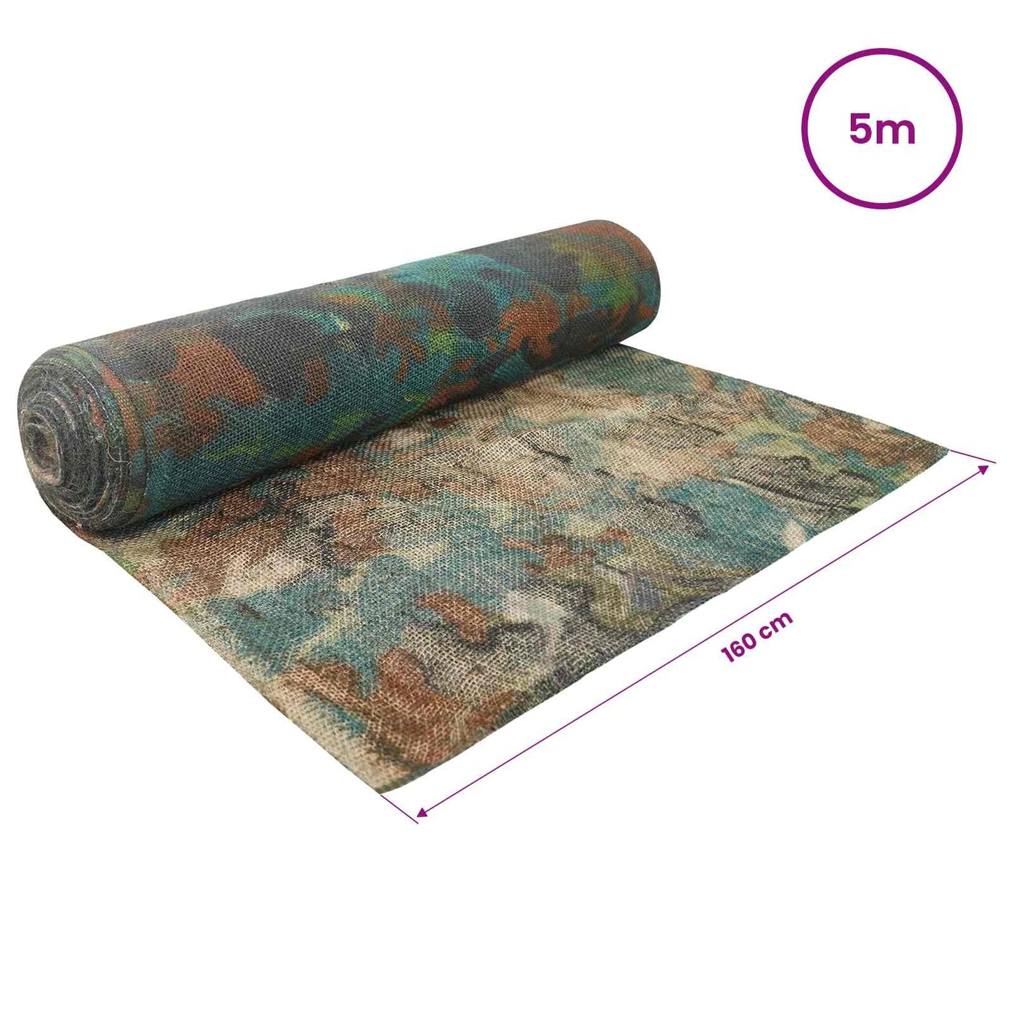 Jute Rulle 160 x 500 cm Camouflage