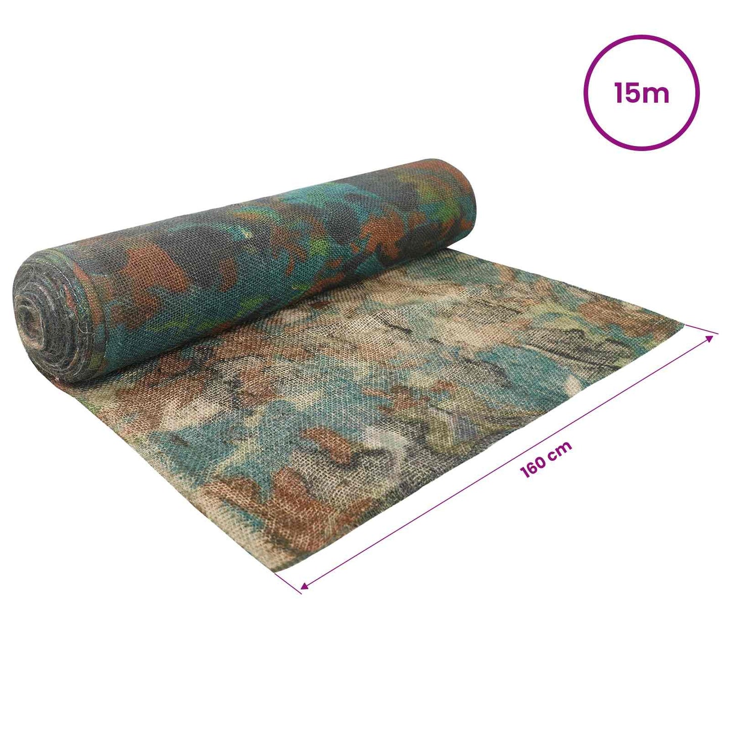 Jute Rulle 160 x 1500 cm Camouflage