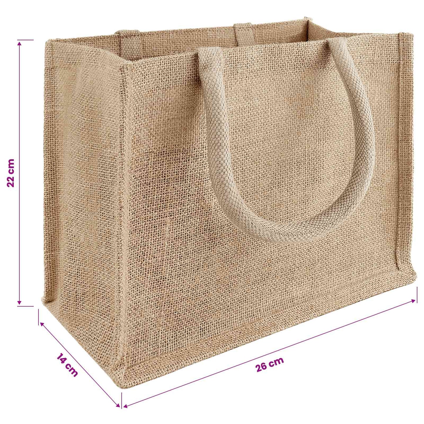Jute tasker 5 Naturfarvet 26 x 22 x 14 cm 100% Tossa Jute