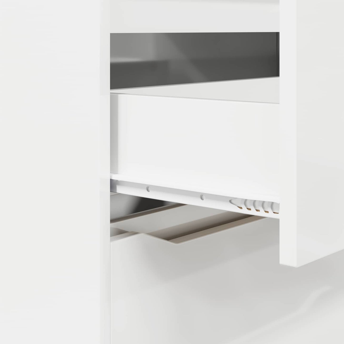 Opbevaringsskab Høj gloss hvid 60 x 48 x 81 cm Konstrueret træ