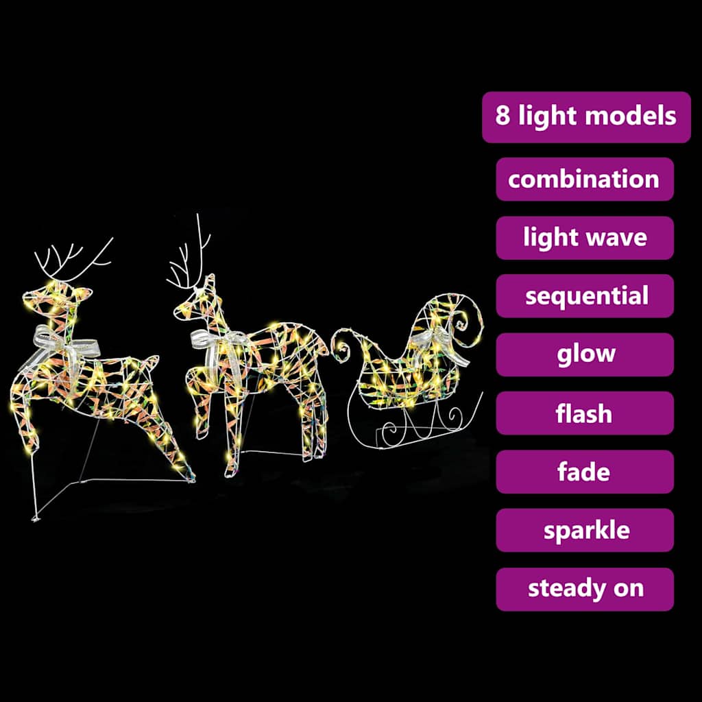 LED Rensdyr med 60 LED'er 3 pcs Varm hvid PET