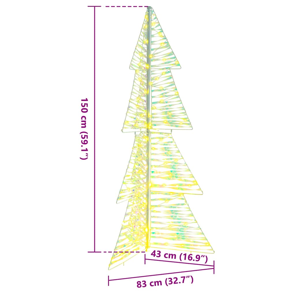 Juletræ med 160 LED'er Varm hvid 150 cm PET