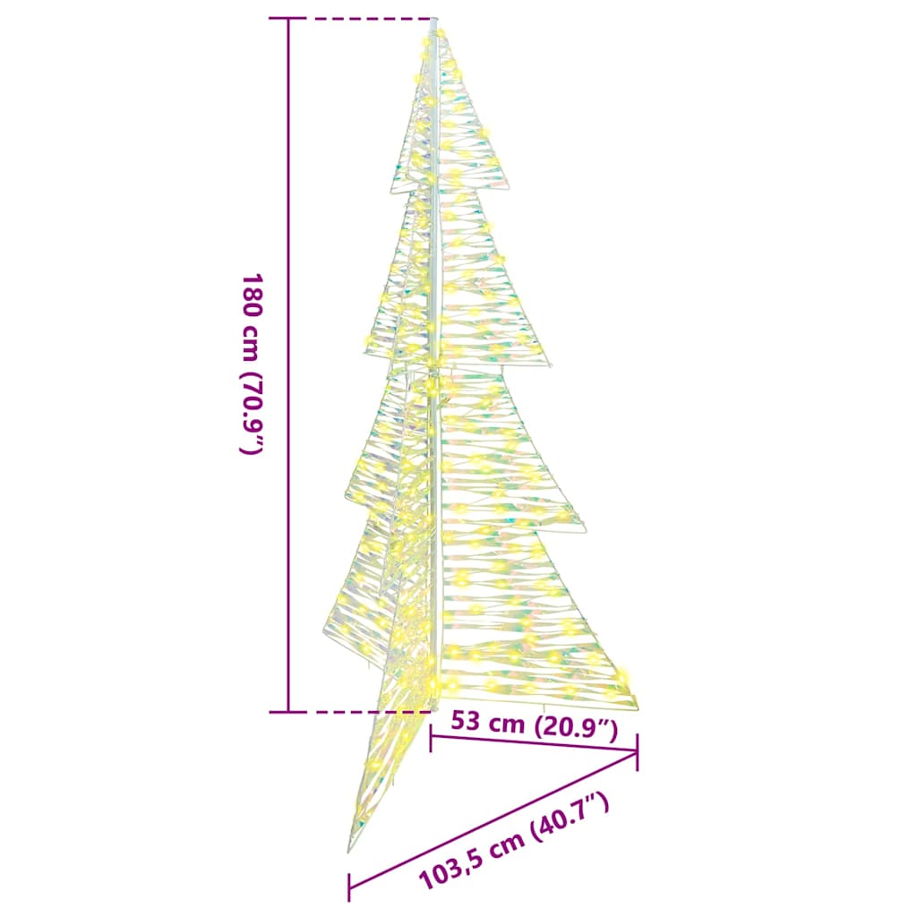 Juletræ med 240 LED'er Varm hvid 180 cm PET
