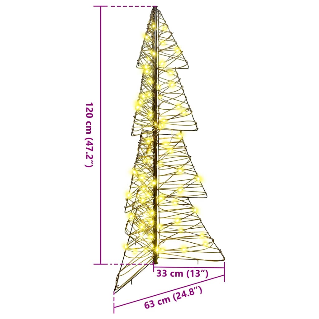 Juletræ med 100 LED'er Varm hvid 120 cm Rattan