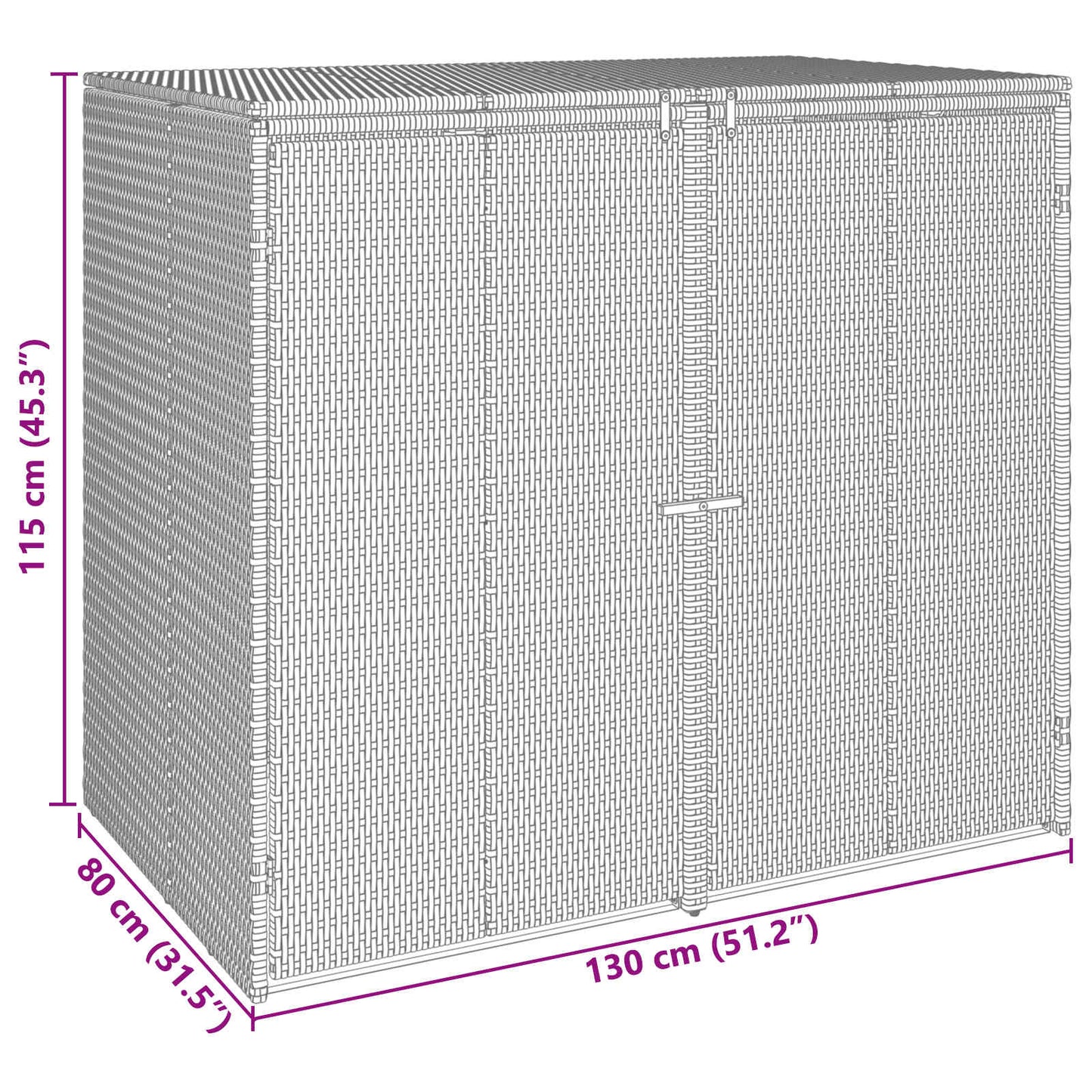 Affaldsbin boks 2 pcs Grå 130 x 80 x 115 cm Polyethylen