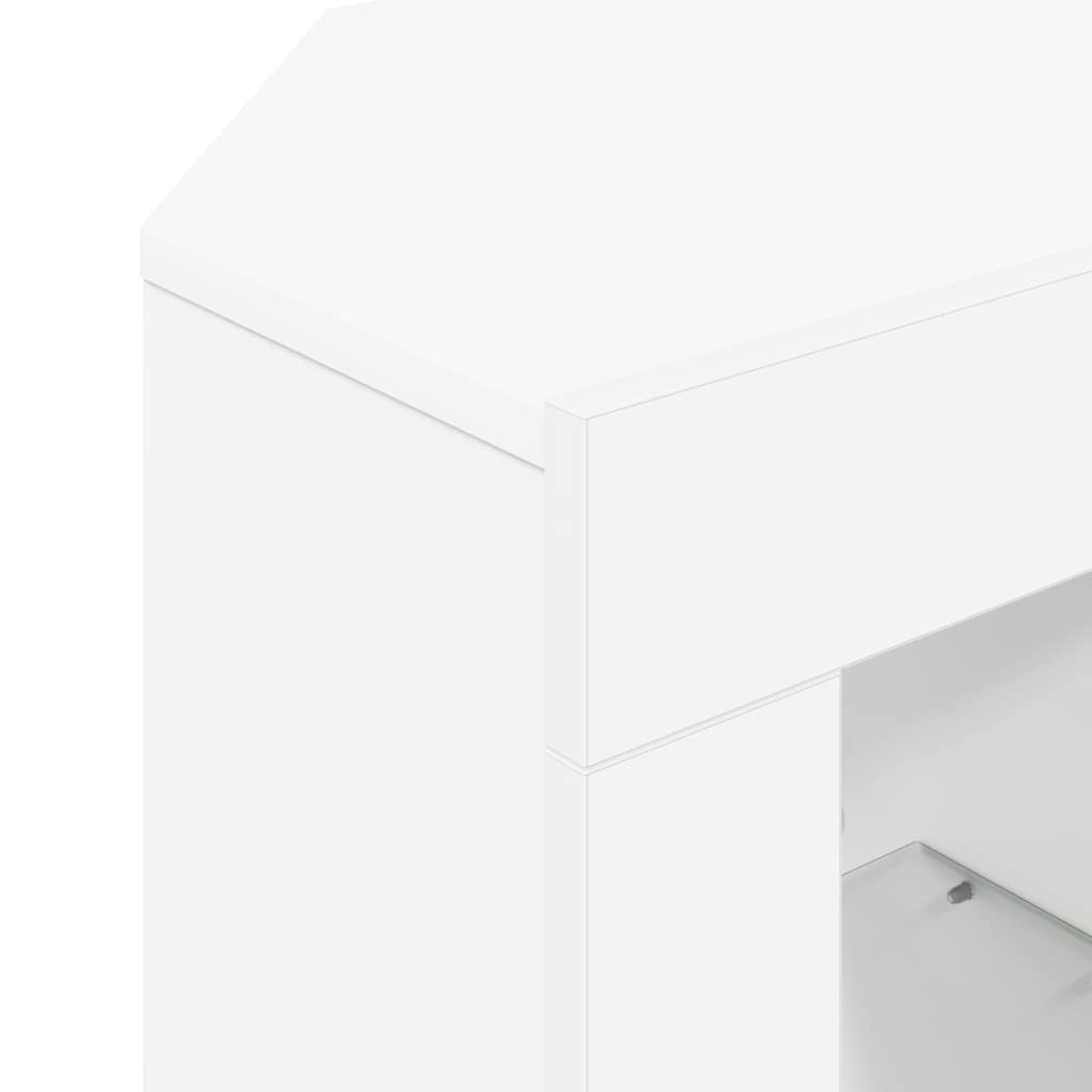 Hjørne LED TV Skab Hvid 100 x 40 x 50 cm Konstrueret træ