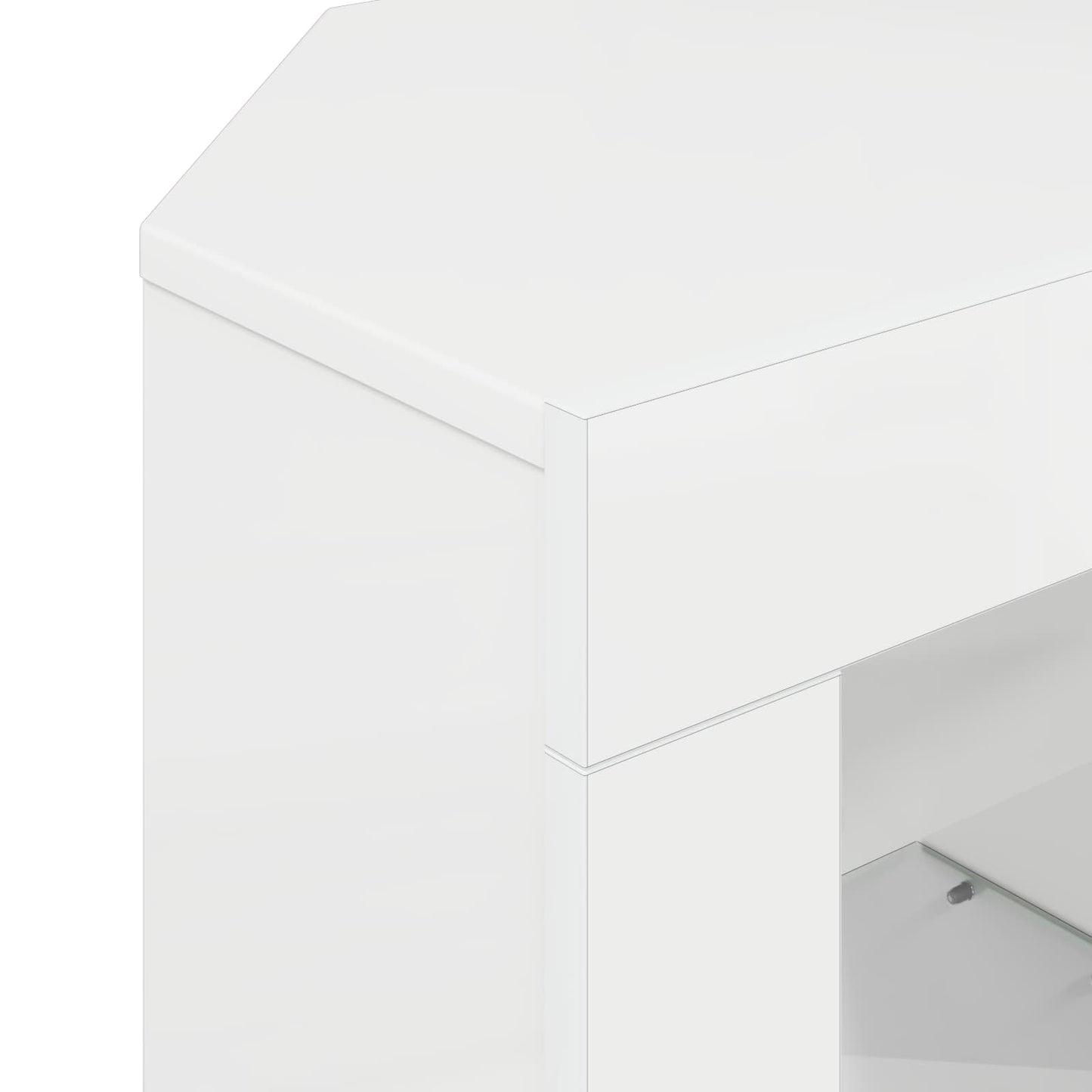 Hjørne LED TV Skab Vægmonteret Højglans Hvid 100 x 40 x 50 cm