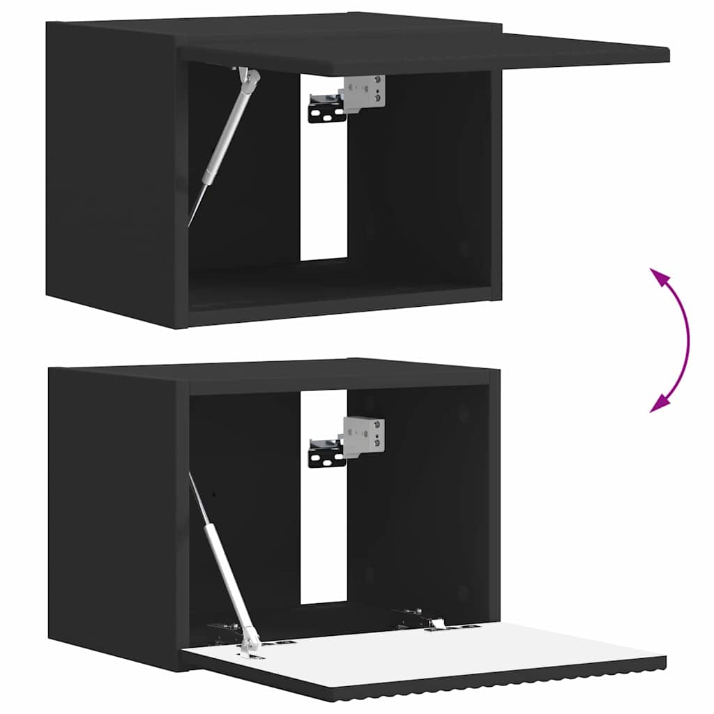 TV vægskab Vægmonteret Sort 39 x 31 x 29,5 cm Konstrueret træ