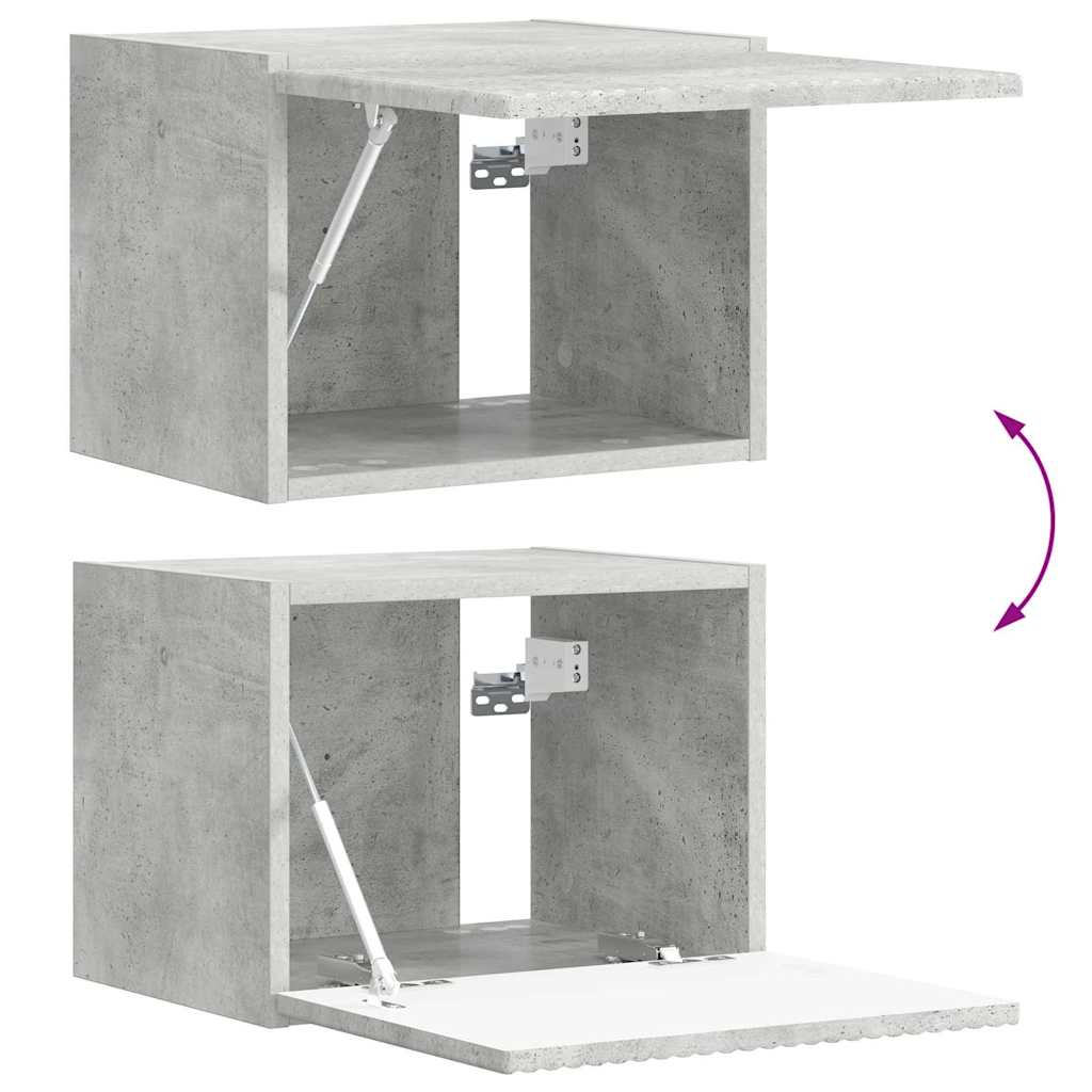 TV vægskab Vægmonteret Beton 39 x 31 x 29,5 cm Konstrueret træ