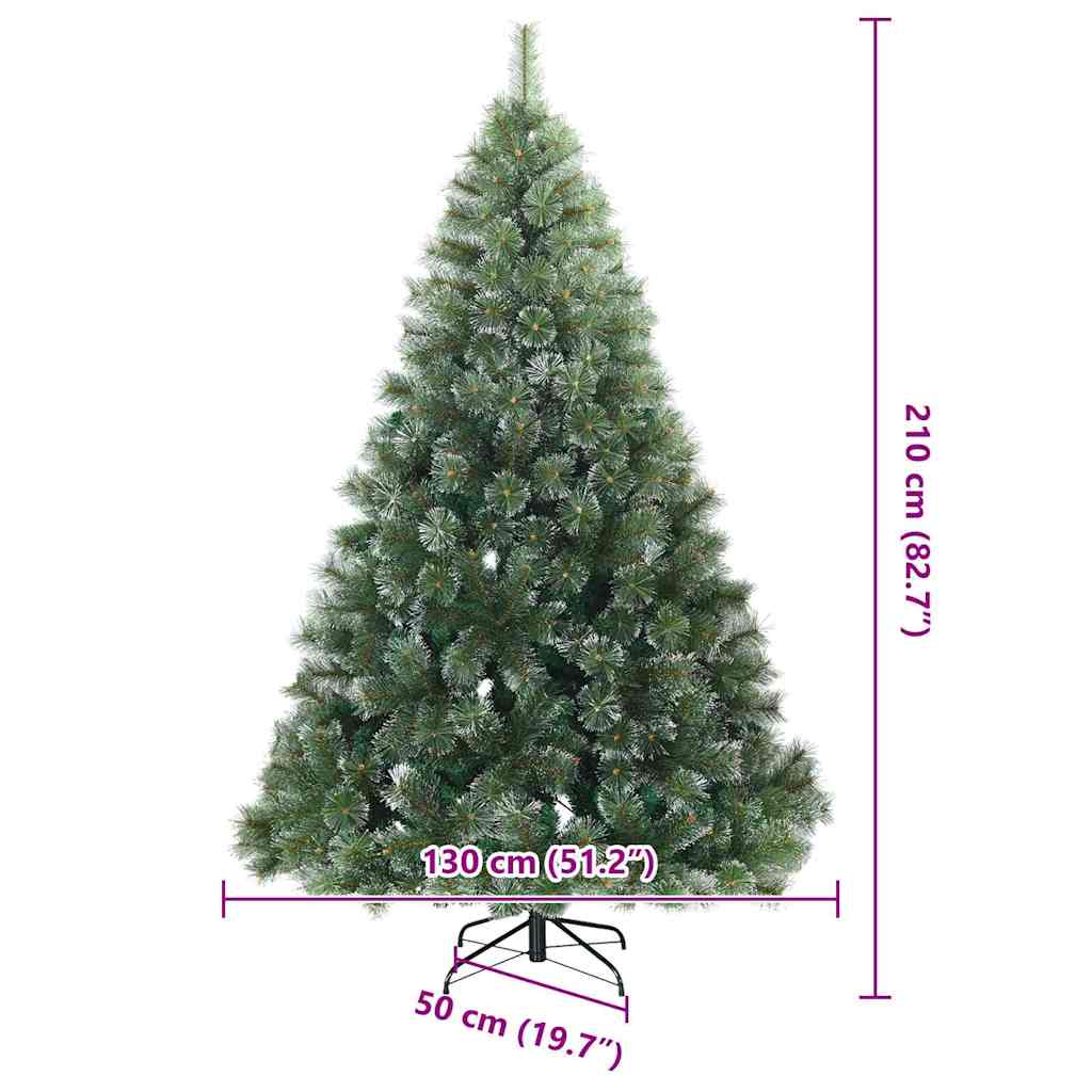 Kunstigt bøjelig juletræ snefløjtet Grøn 210 cm PVC, stål