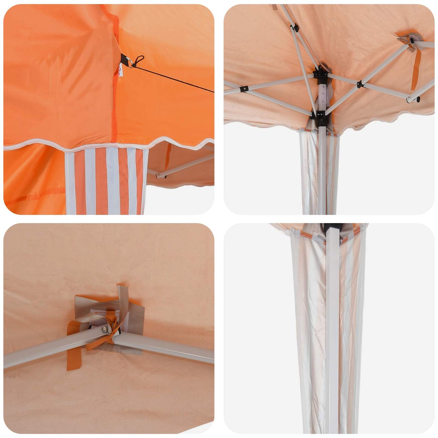 Pop-up Festtelt 288 x 288 x 245 cm Orange Oxford stof