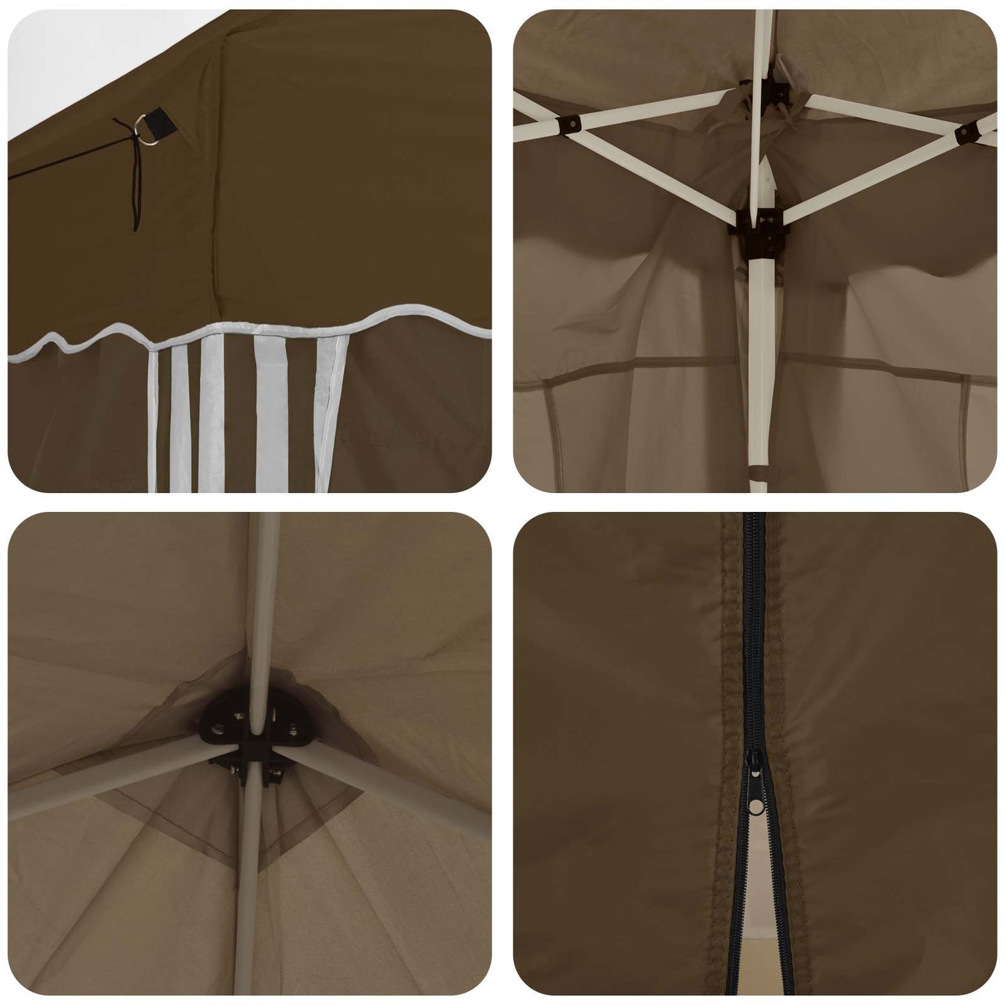 Pop-up Festtelt 575 x 288 x 245 cm Gråbrun