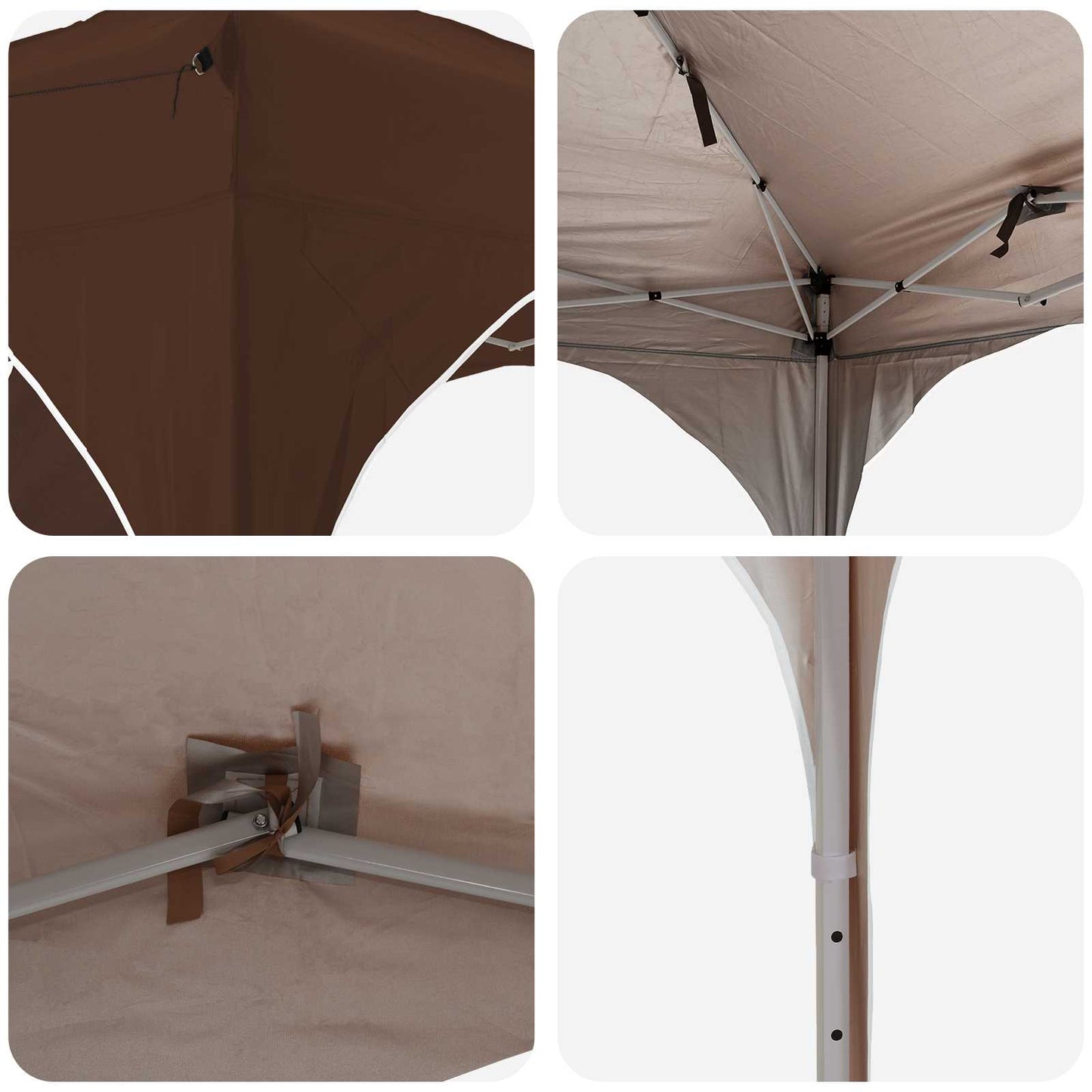 Pop-up Festtelt 290 x 290 x 245 cm Brun