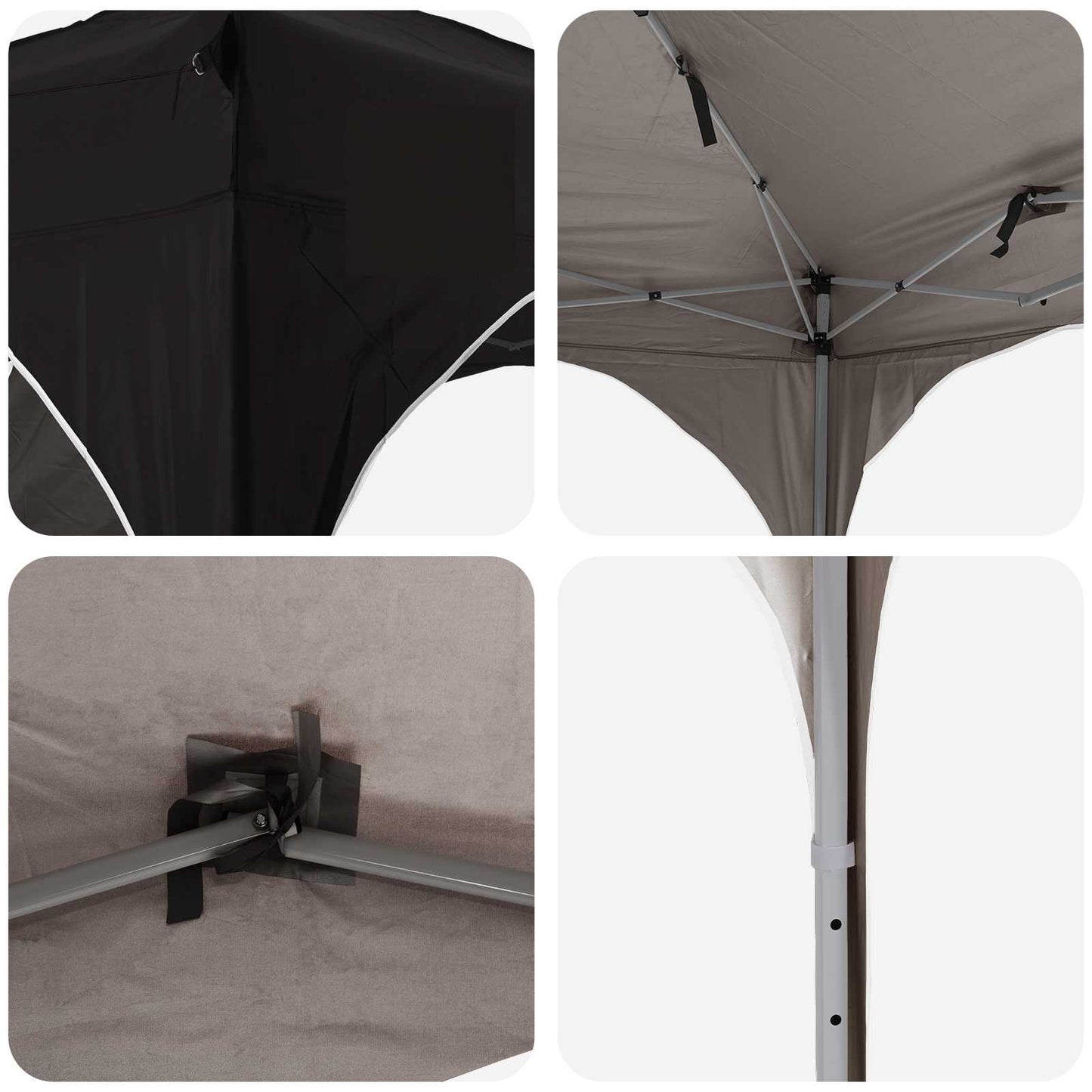 Pop-up Festtelt 290 x 290 x 245 cm Sort