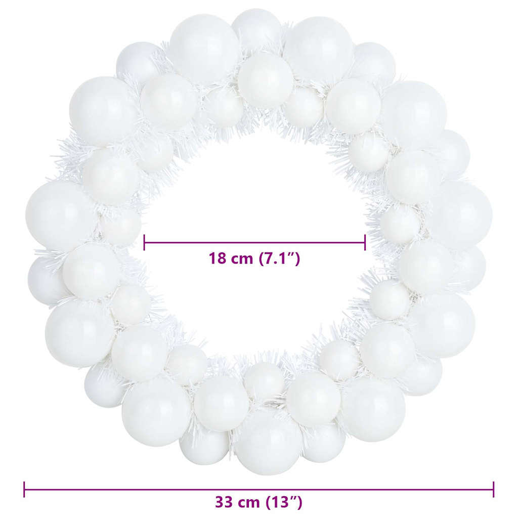 Jule Kugle Krans 2 pcs Hvid 33 x 33 x 7 cm Polystyren