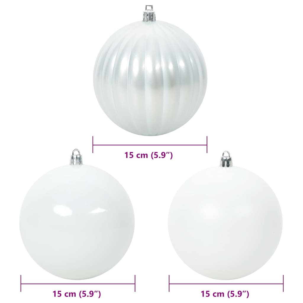 Julepynt Sæt XL 9 pcs Hvid Ø 15 cm Plastik LED'er