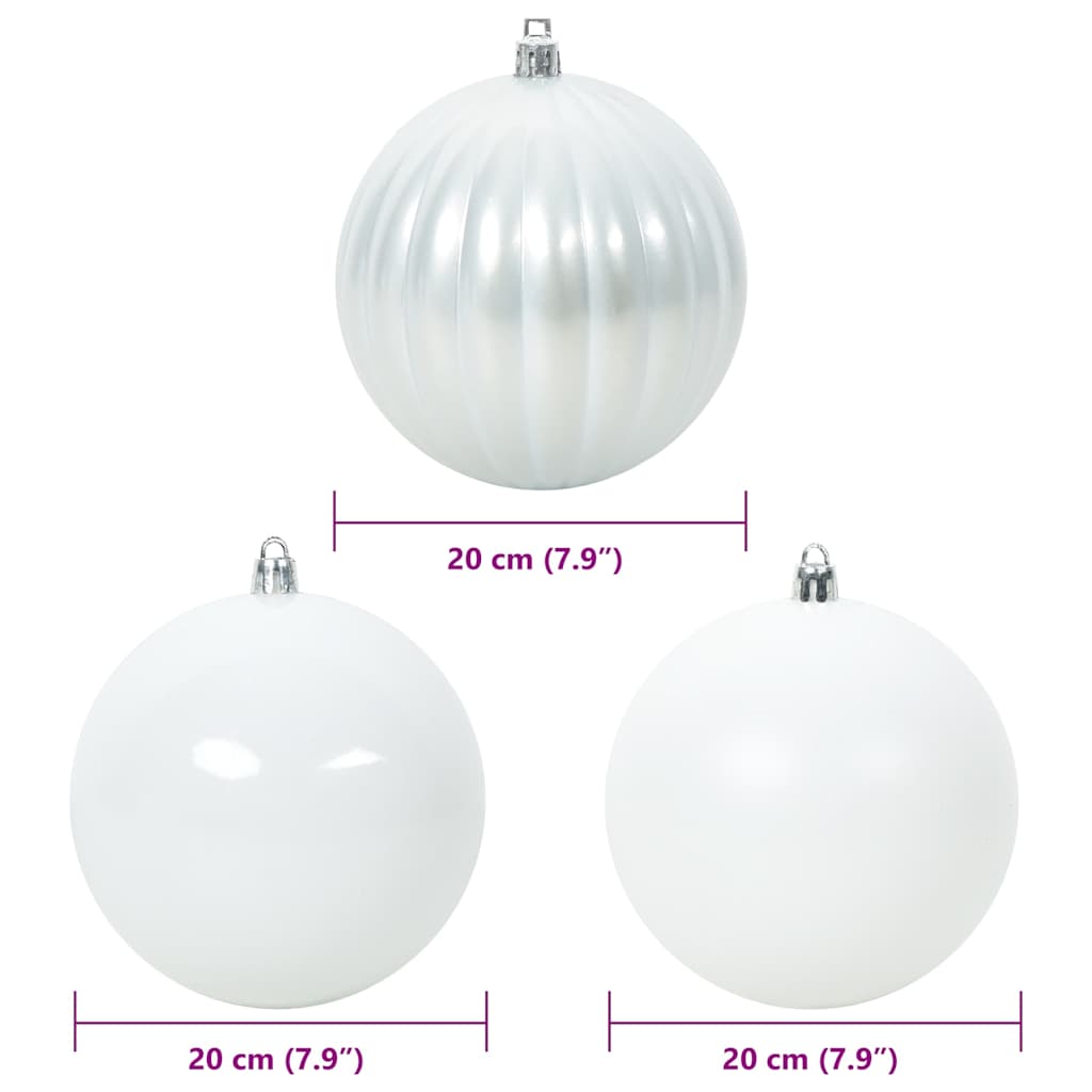 Julepynt Sæt XXL 4 pcs Hvid Ø 20 cm Plastik LED'er