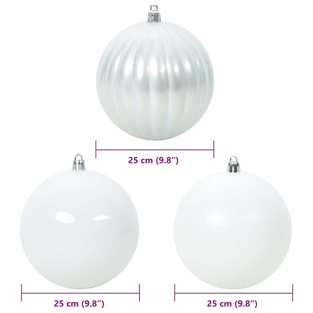 Julepynt Set XXL 3 pcs Hvid Ø 25 cm Plastik LED'er