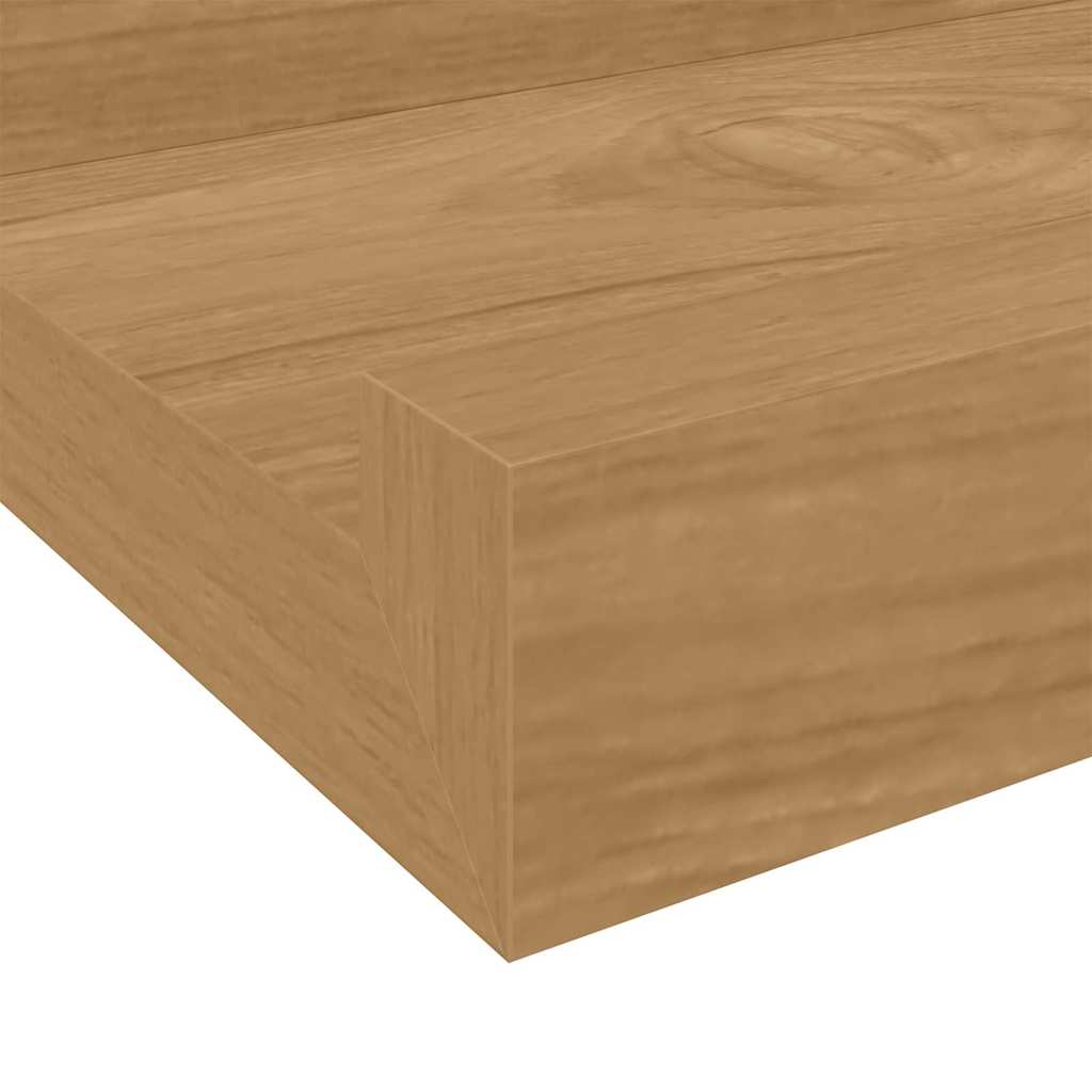 Væghylde Vægmonteret 2 stk. Brun 80 x 9 x 3 cm Konstrueret træ