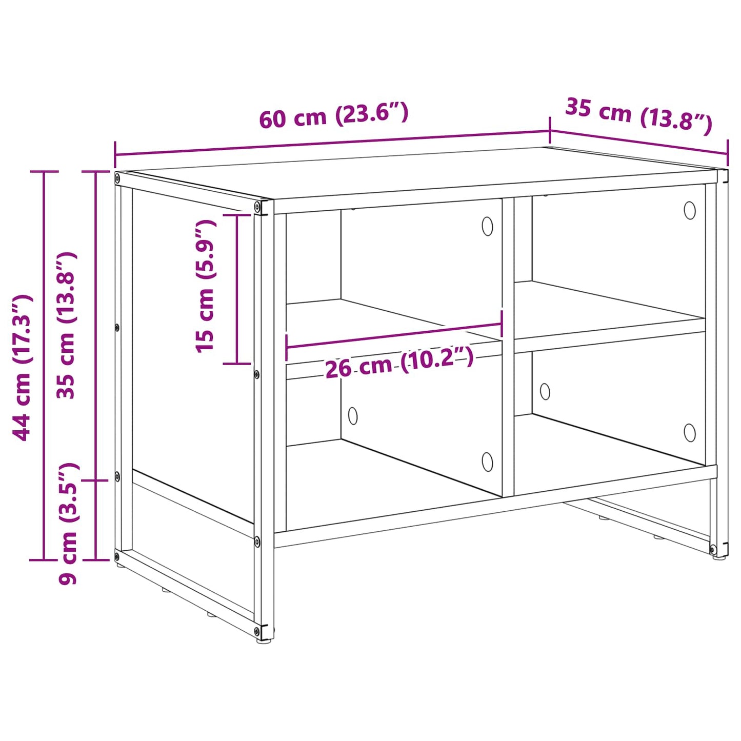 Sko skab Artisan eg 60 x 35 x 44 cm Konstrueret træ