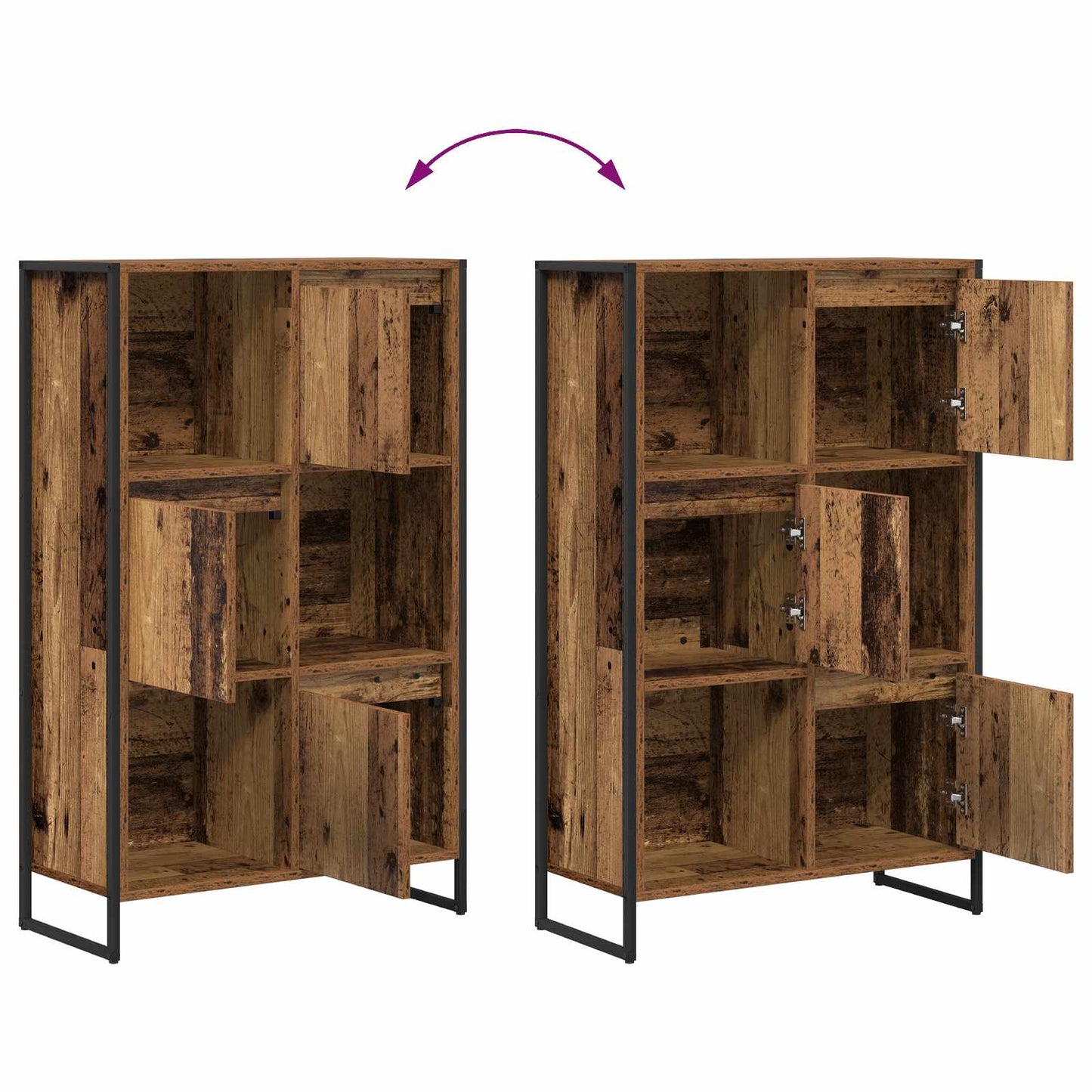 Bogskab Gammelt træ 68 x 30 x 108.5 cm Konstrueret træ