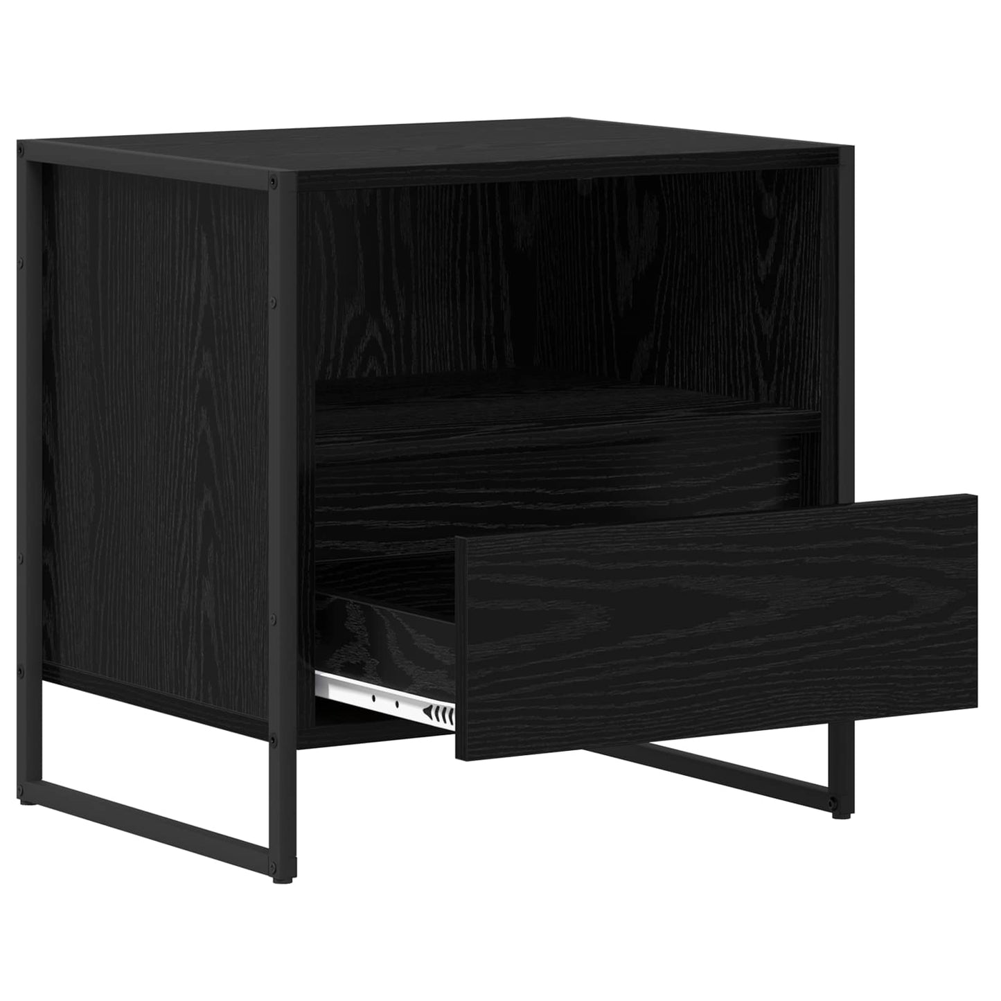Sengebord 2 pcs Sort eg 50 x 39,5 x 50 cm Konstrueret træ