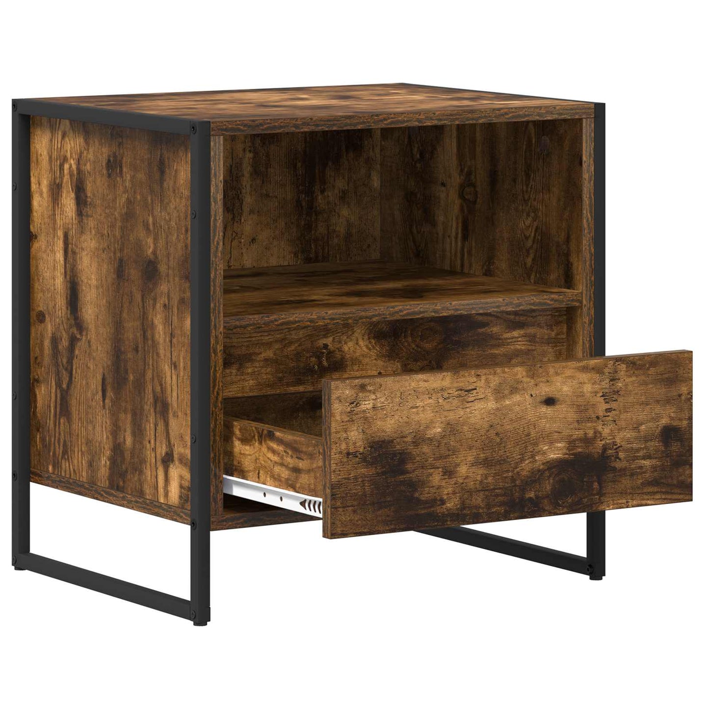 Sengebord 2 stk. Røget Eg 50 x 39,5 x 50 cm Konstrueret træ