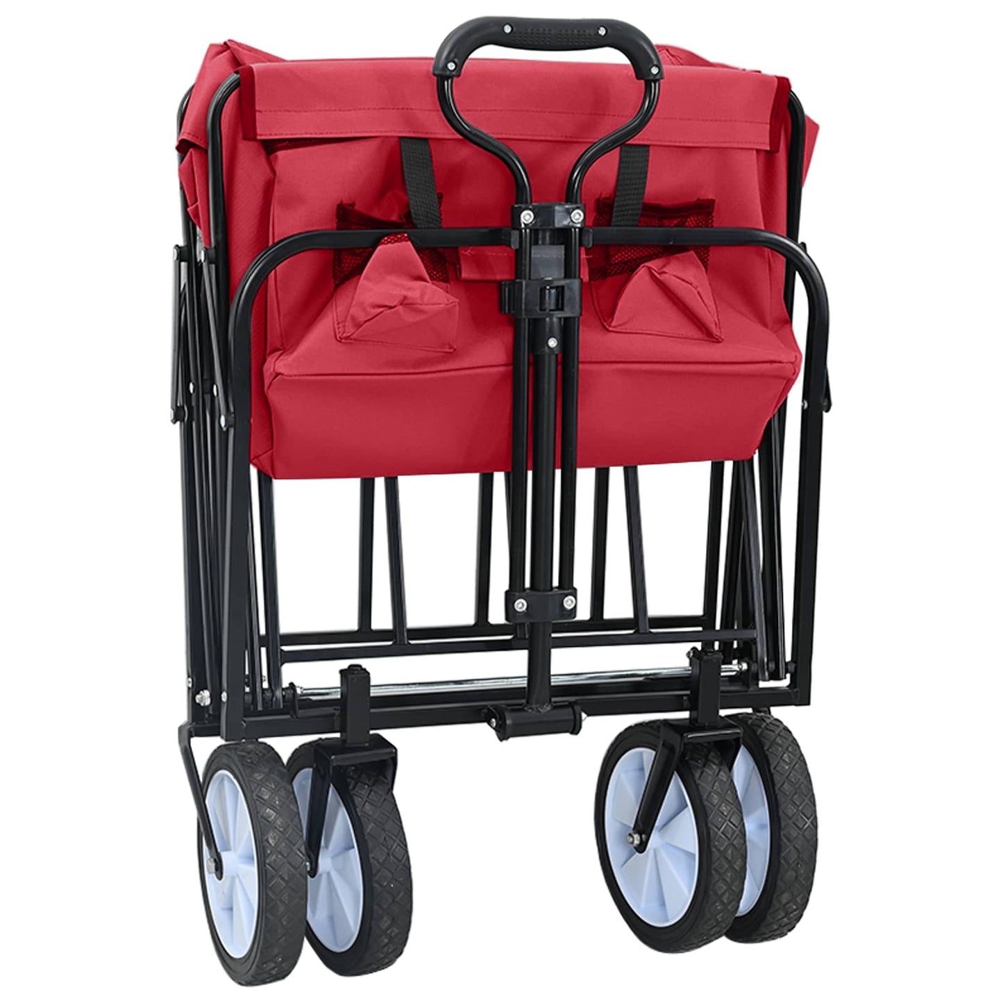 Foldbar indkøbsvogn med bremser Rød 94 x 53 x 99 cm Oxford Stof