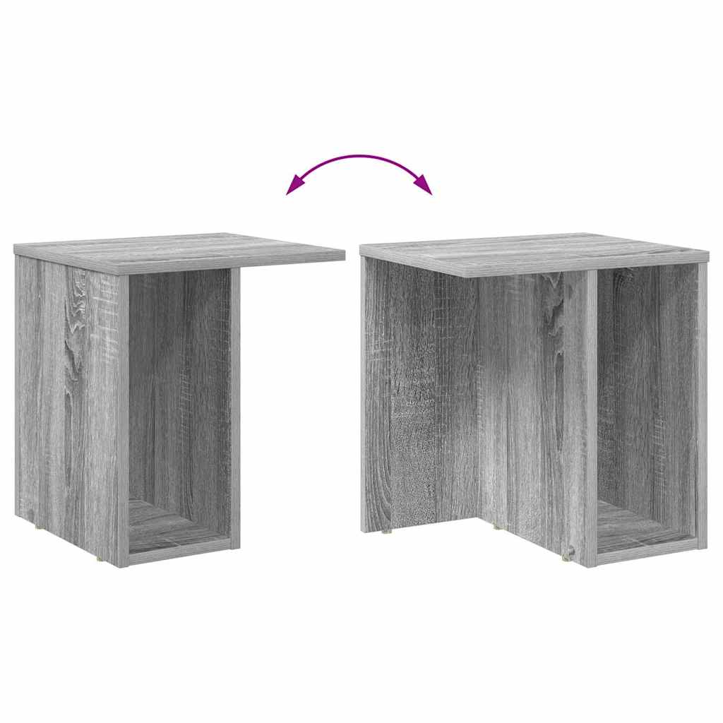 Endebord 2 pcs Grå Sonoma 37 x 32 x 40 cm Konstrueret træ