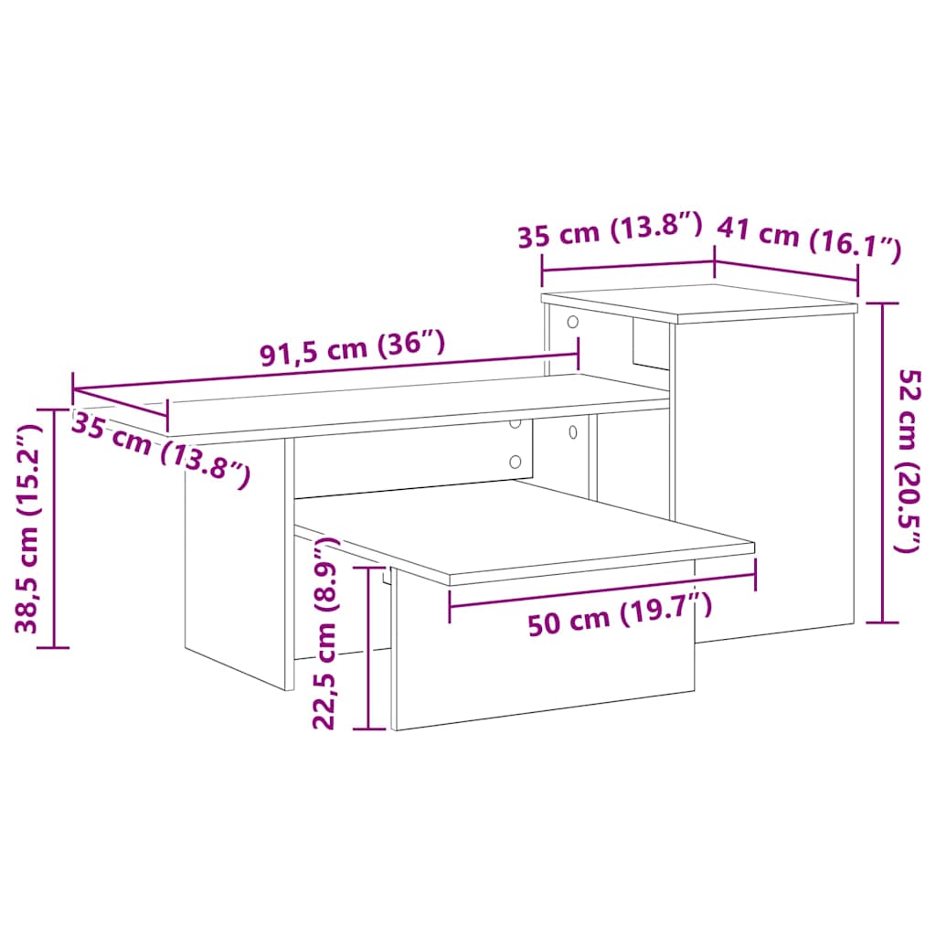 Konsolbord Sort eg 91,5 x 35 x 38,5 cm Konstrueret træ