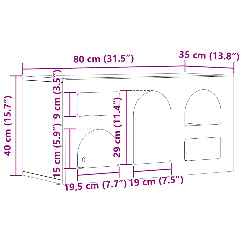 TV-skab ELST 80 x 35 x 40 cm Artisan Egetræ Konstrueret træ