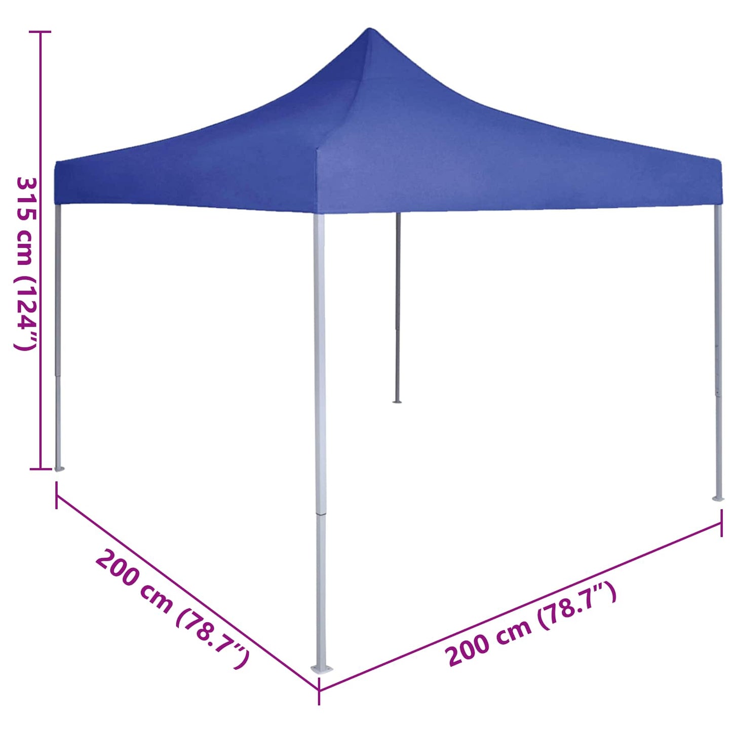 Party Tent 200 x 200 x 315 cm Blå Oxford stof