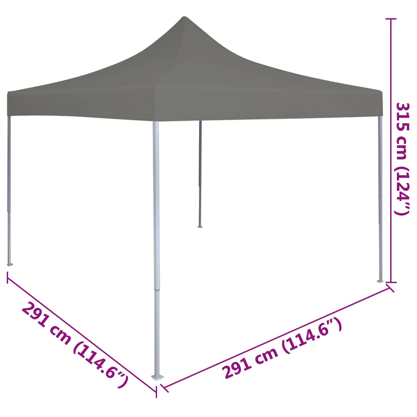 Party Tent 291 x 291 x 315 cm Antracit Oxford stof