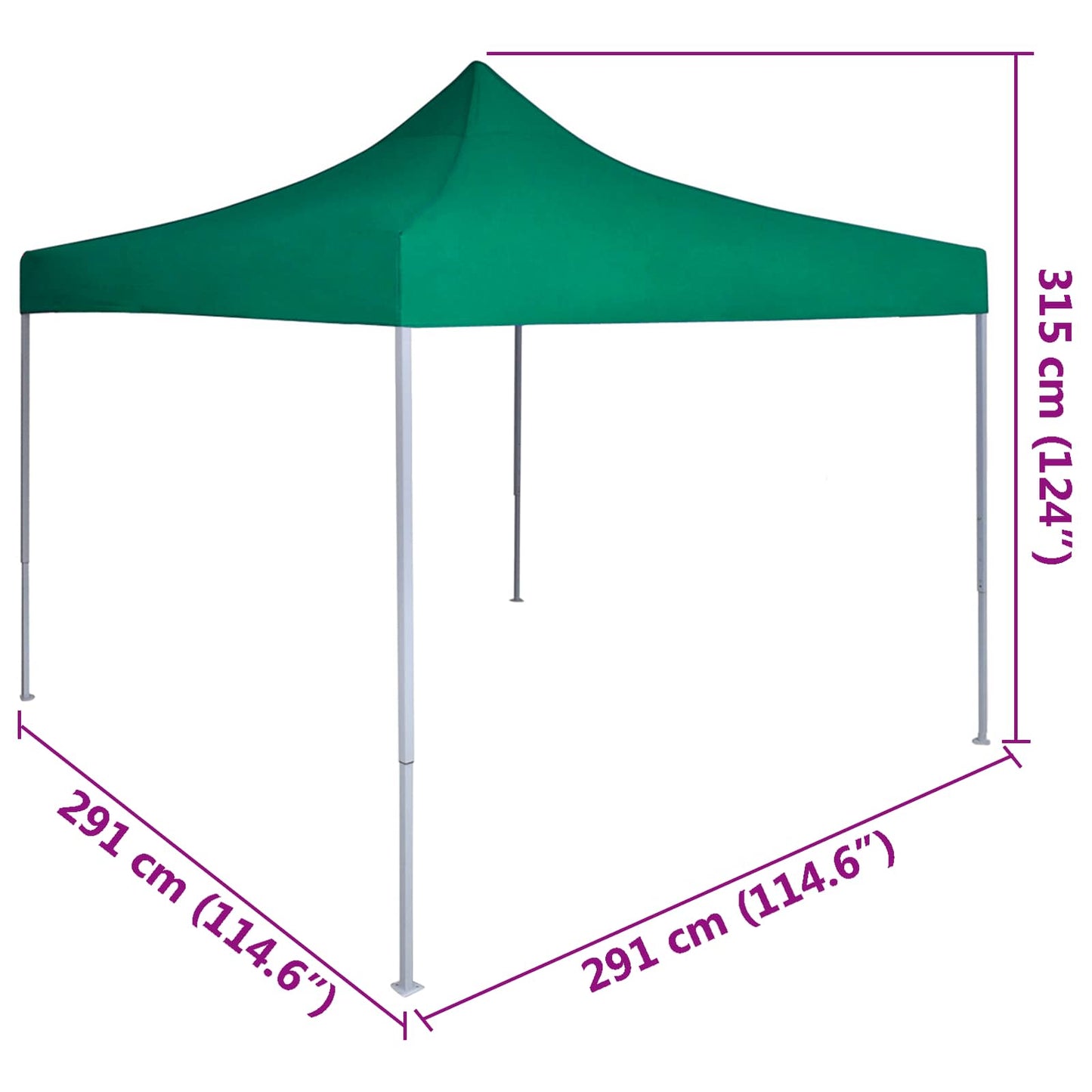 Party Tent 291 x 291 x 315 cm Grøn Oxford stof